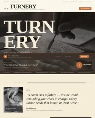 Woodturning & Lathe Work Content Blog Website Template