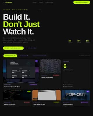 Flux — Interactive Webflow Course Landing Page Template