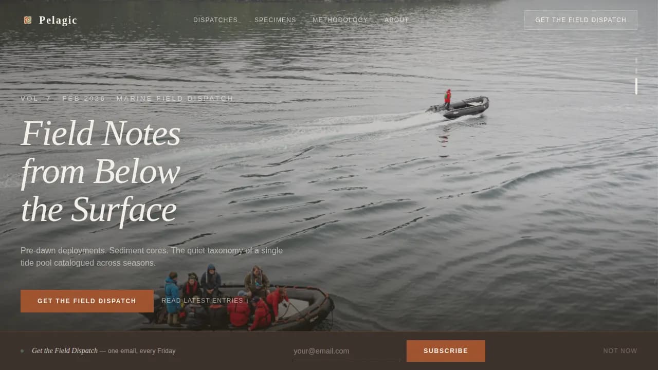Abyss — Elegant Marine Science Landing Page Template