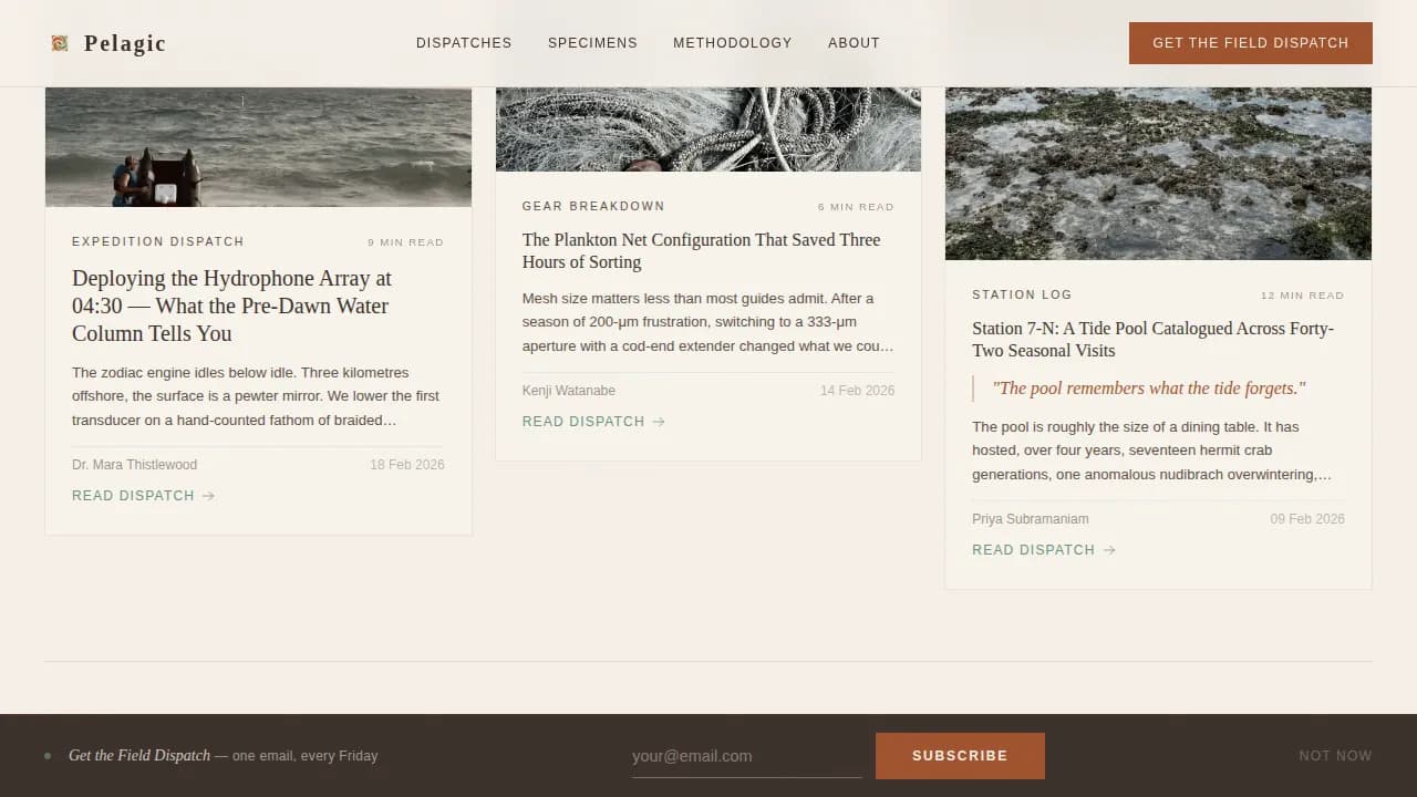 Abyss — Elegant Marine Science Landing Page Template