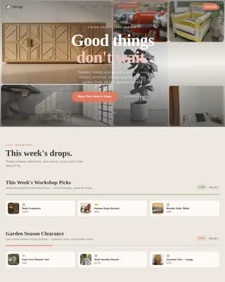 Renew — Trendy Vintage Goods Marketplace Landing Page Template