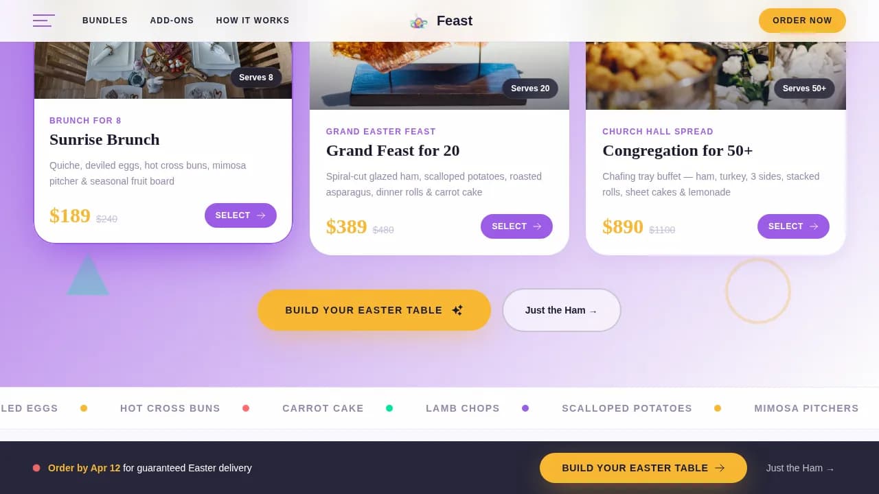 Easter Pricing Website Template
