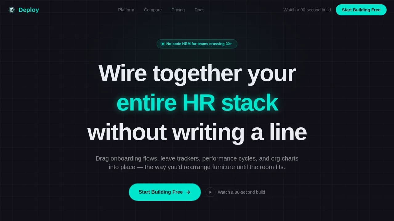 Deploy - No-Code HRM Comparison Landing Page Template