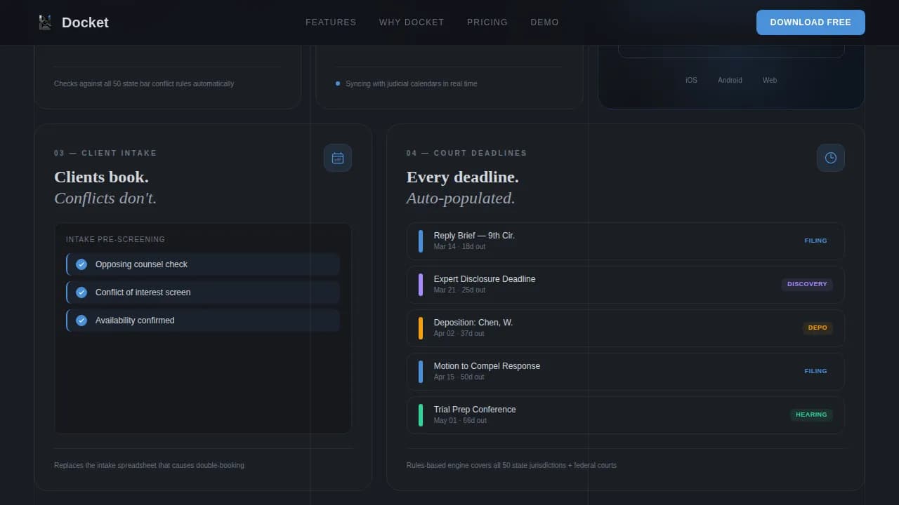Brief — Dynamic Legal Calendar Landing Page Template