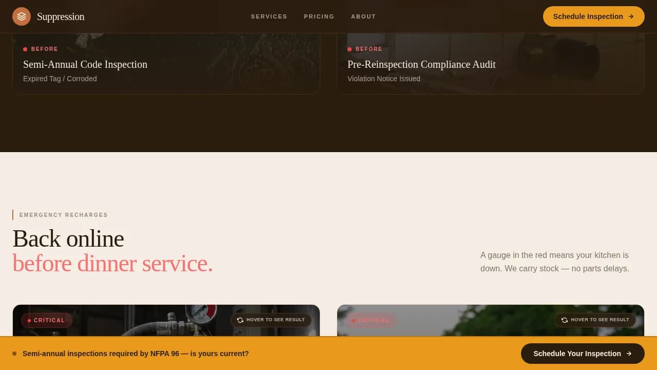 Extinguish — Expert Fire Safety Systems Landing Page Template