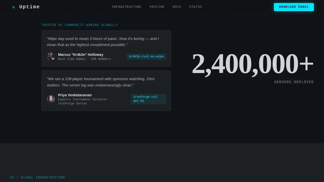 Surge — Blazing Server Infrastructure Landing Page Template