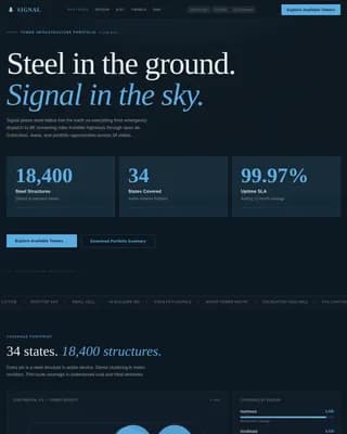 Signal - Dynamic Stats-First Cell Tower Company Landing Page Template