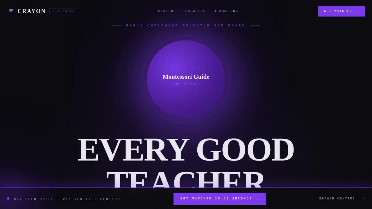 Sketch — Bold Preschool Careers Landing Page Template