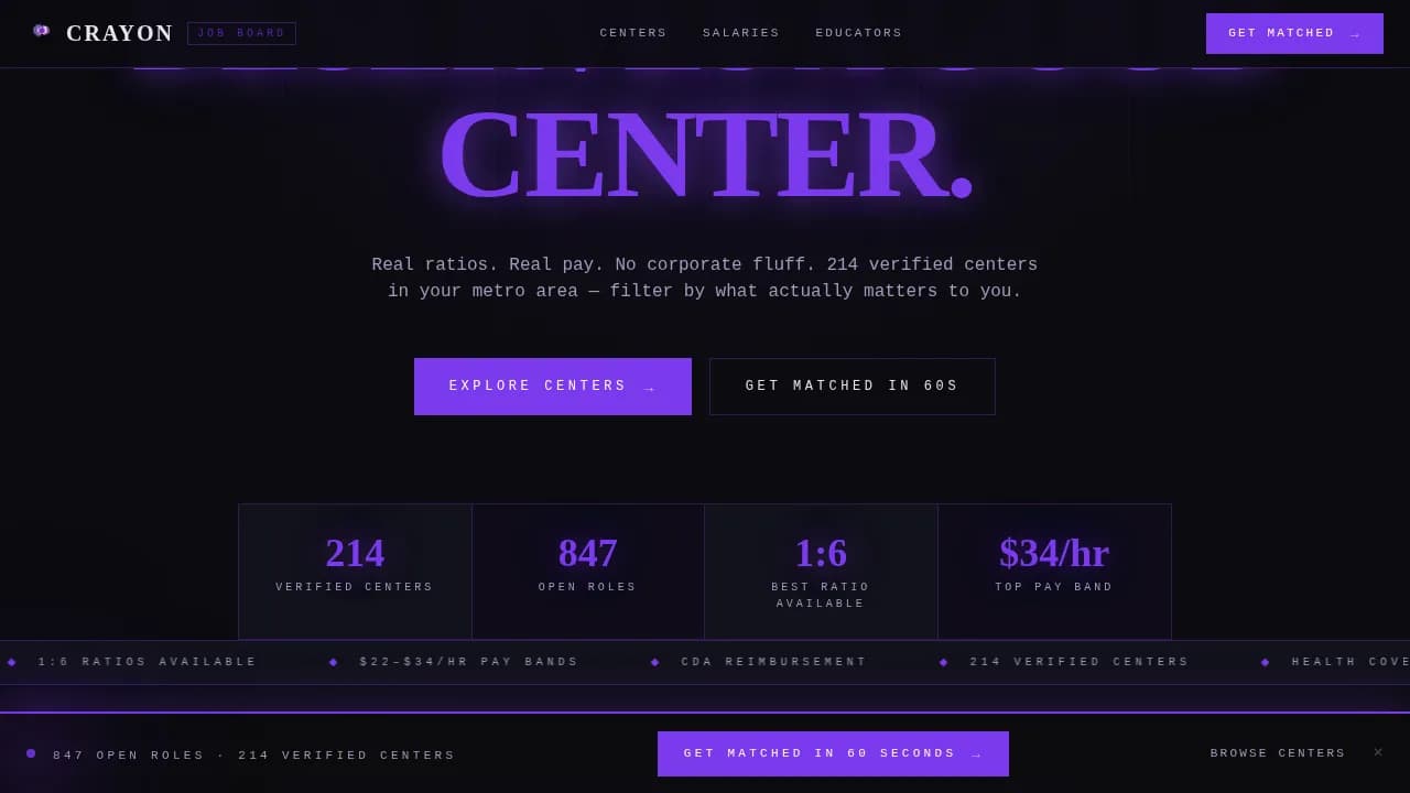 Sketch — Bold Preschool Careers Landing Page Template