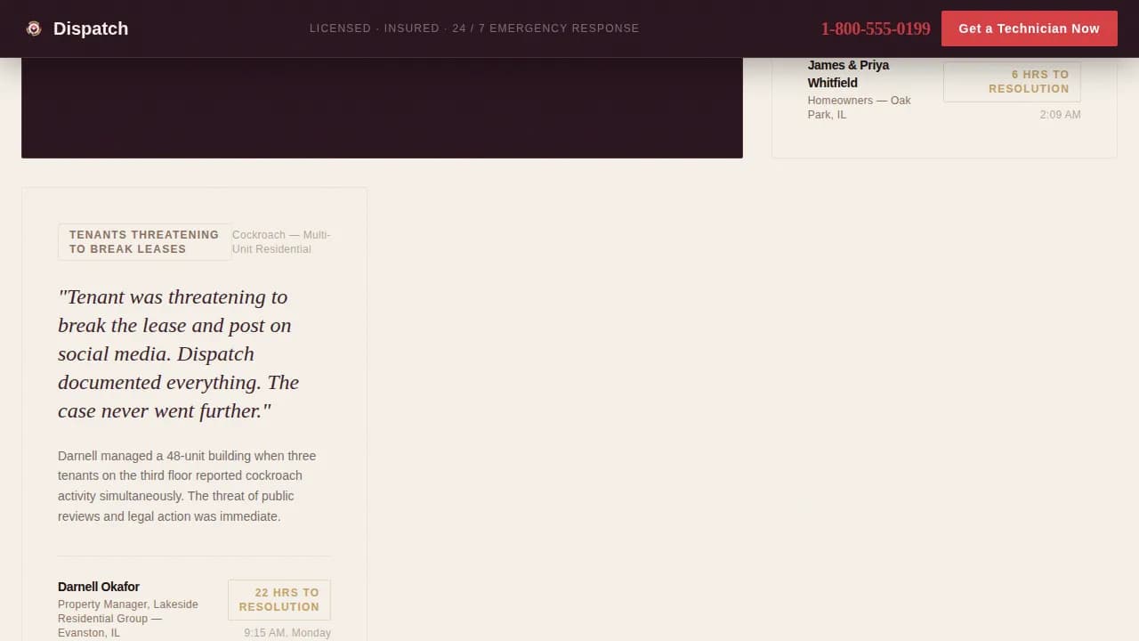 Rapid — Emergency Extermination Service Landing Page Template