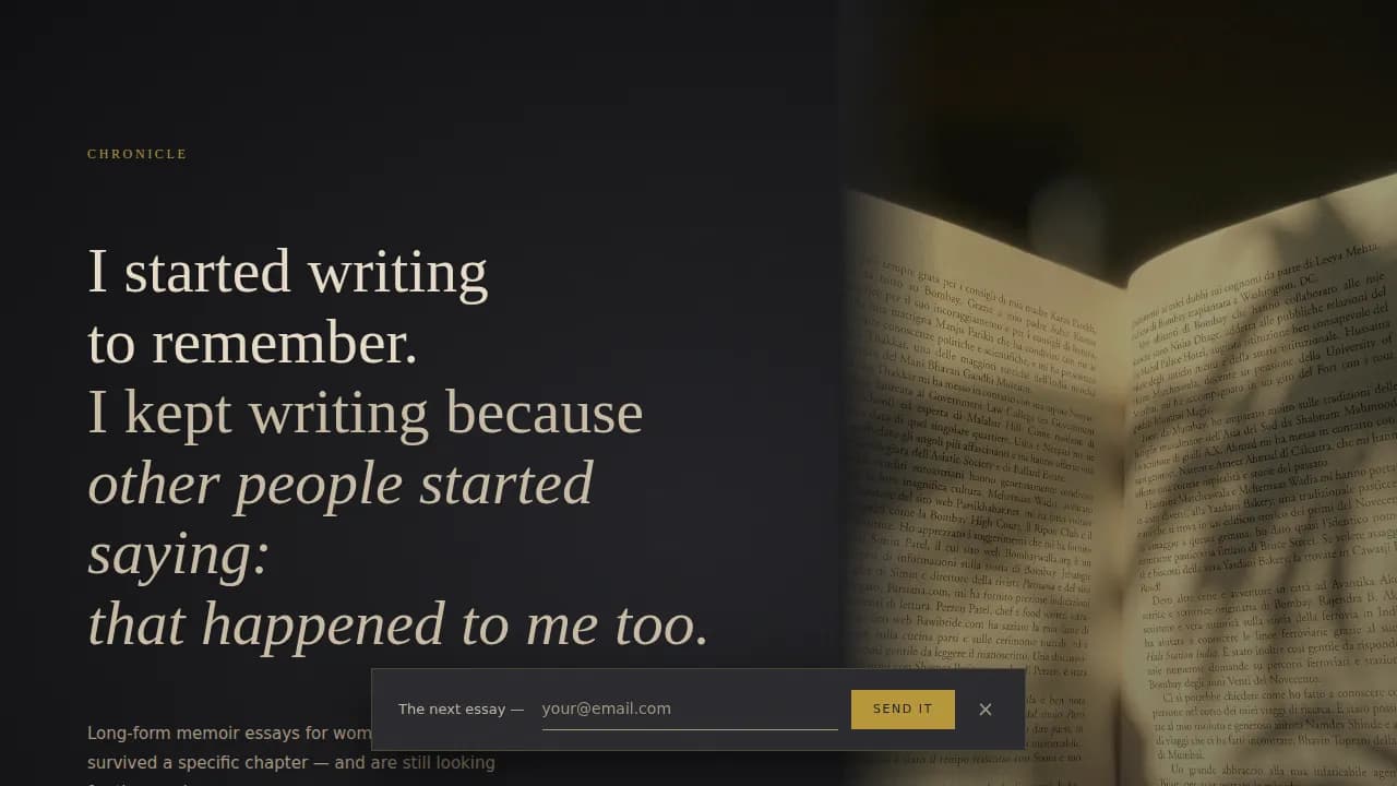 Chronicle — Bespoke Atelier Memoir Landing Page Template