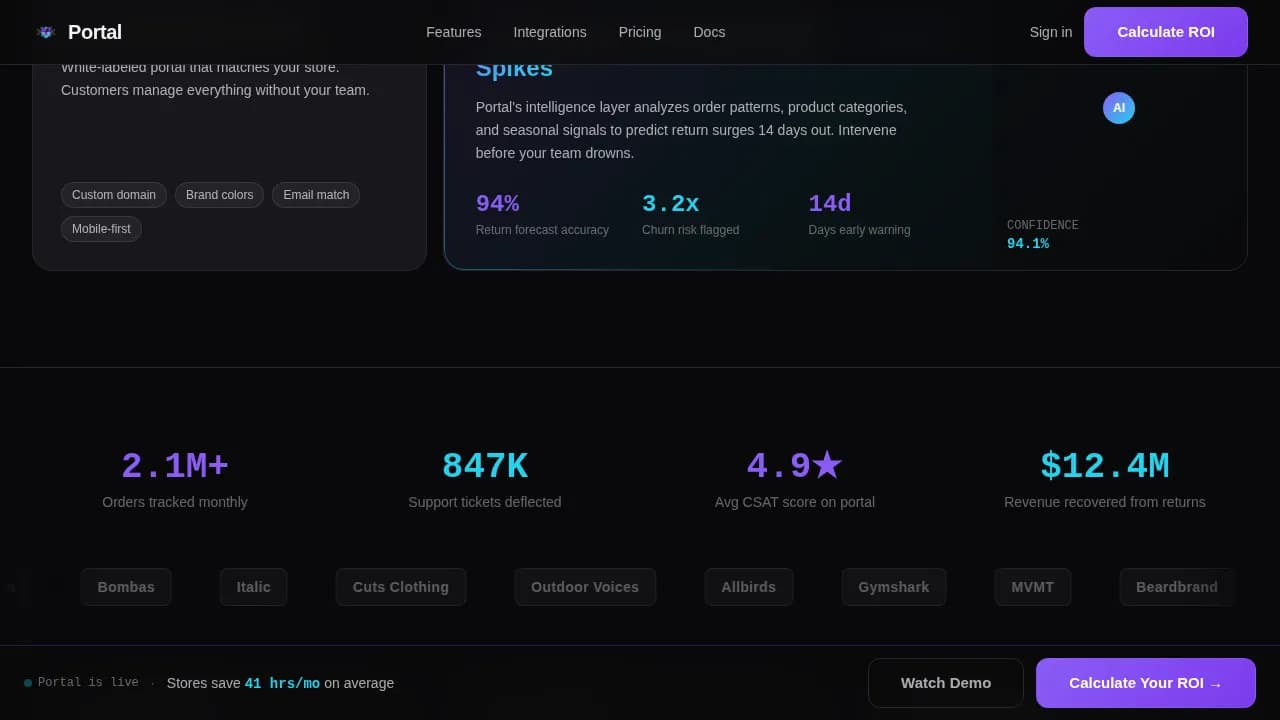 Portal — Intelligent Ecommerce Platform Landing Page Template