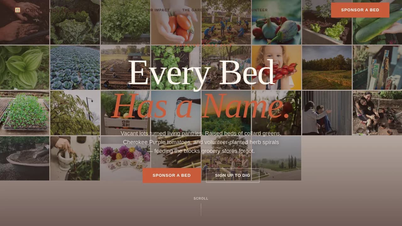 Sprout — Community Garden Partnership Landing Page Template