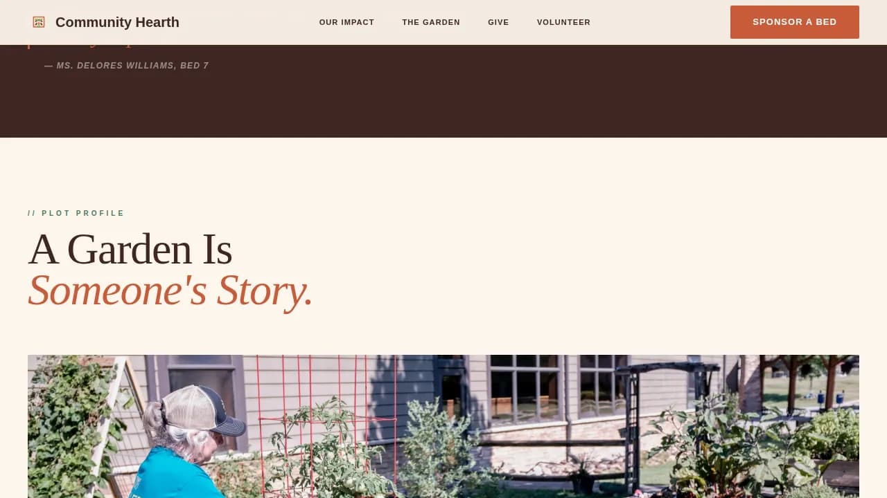 Sprout — Community Garden Partnership Landing Page Template