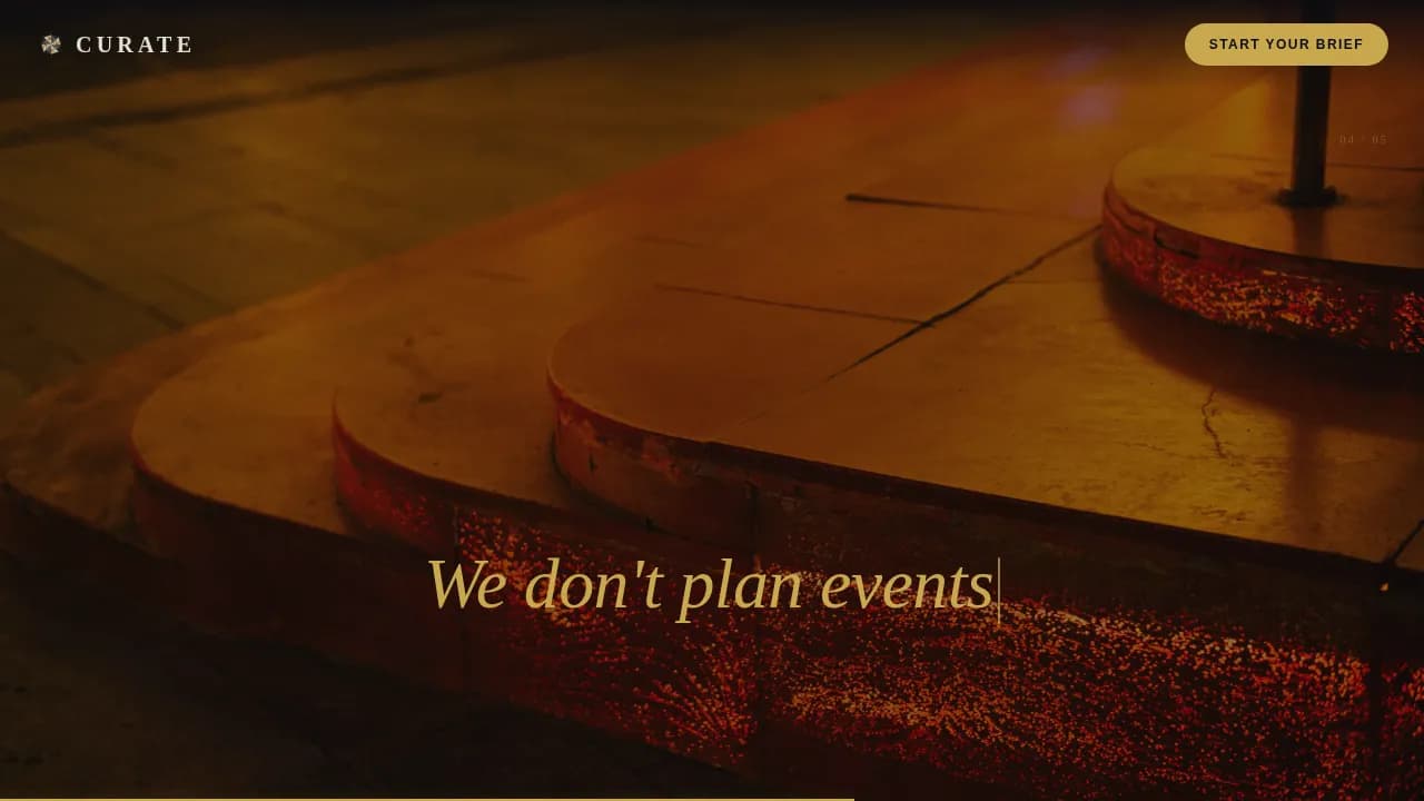 Curate — Elite Event Production Landing Page Template