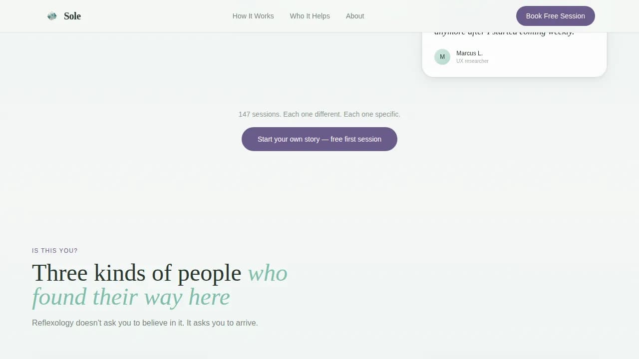 Reflexology & Foot Therapy Spa Website Template