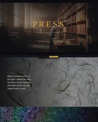 Press - Cinematic Book Manufacturing Landing Page Template