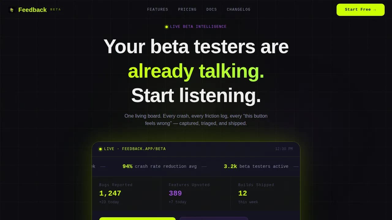 Feedback — Smart QA Testing Platform Landing Page Template