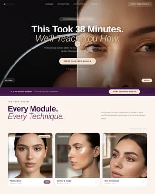 Palette — Elite Beauty Artistry Training Landing Page Template