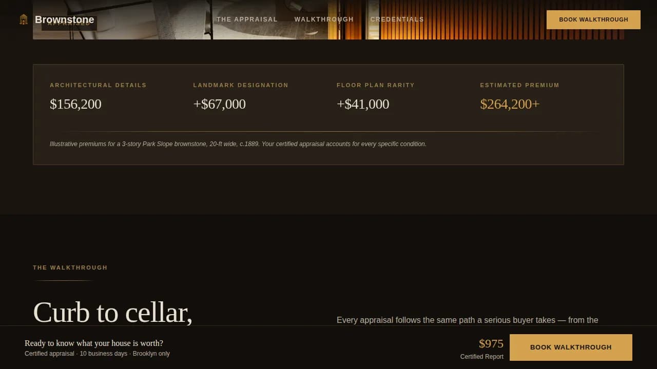 Heritage — Certified Rowhouse Appraisal Landing Page Template