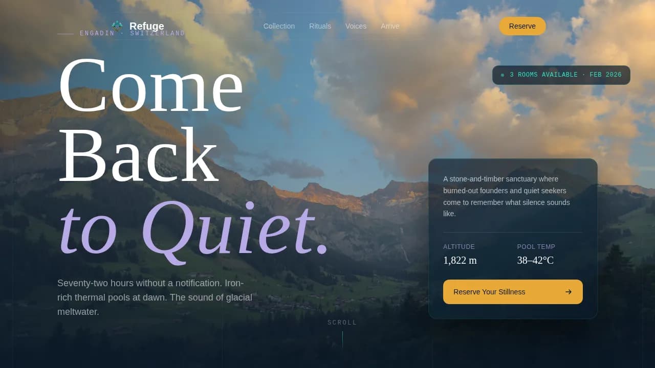 Escape — Serene Alpine Wellness Landing Page Template
