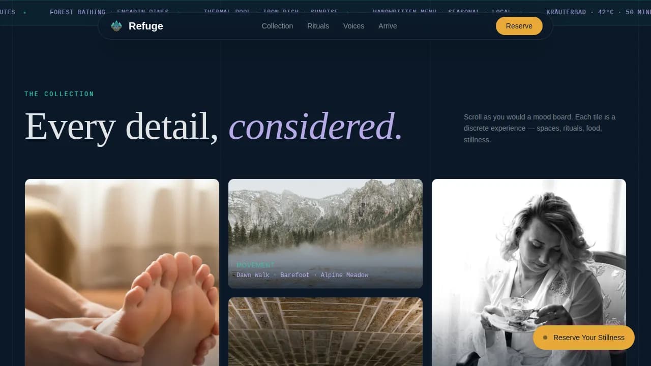 Escape — Serene Alpine Wellness Landing Page Template