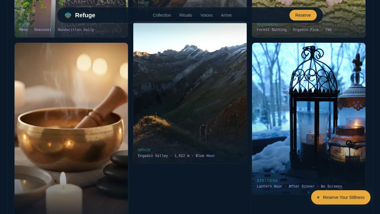Escape — Serene Alpine Wellness Landing Page Template