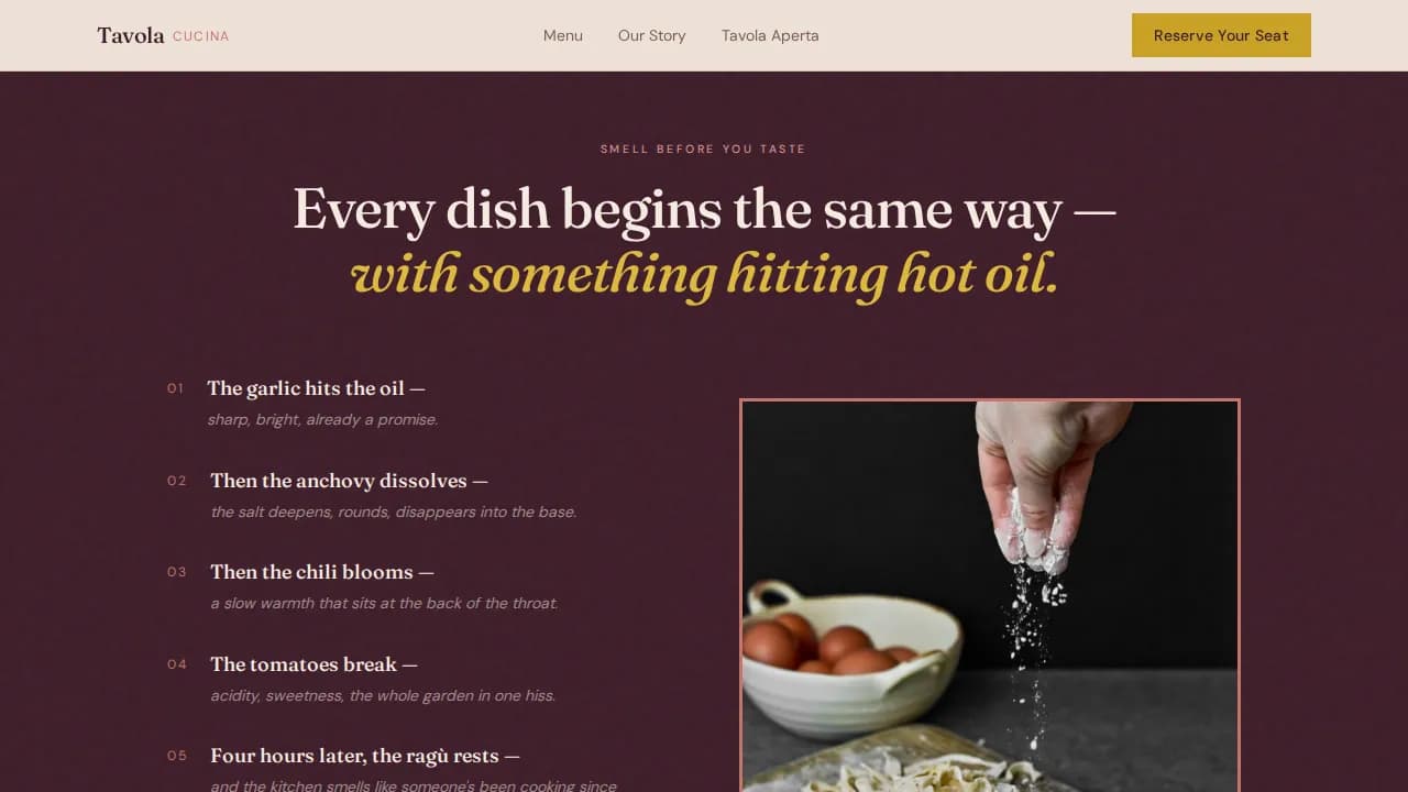 Sfumato — Refined Italian Delivery Landing Page Template