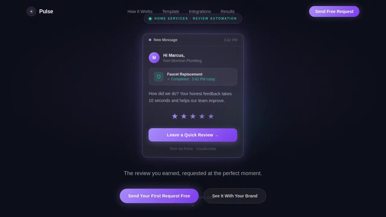 Verify — Instant Post-Service Reviews Landing Page Template
