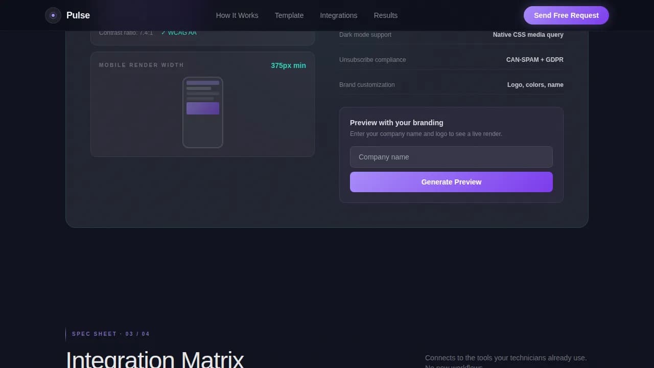 Verify — Instant Post-Service Reviews Landing Page Template