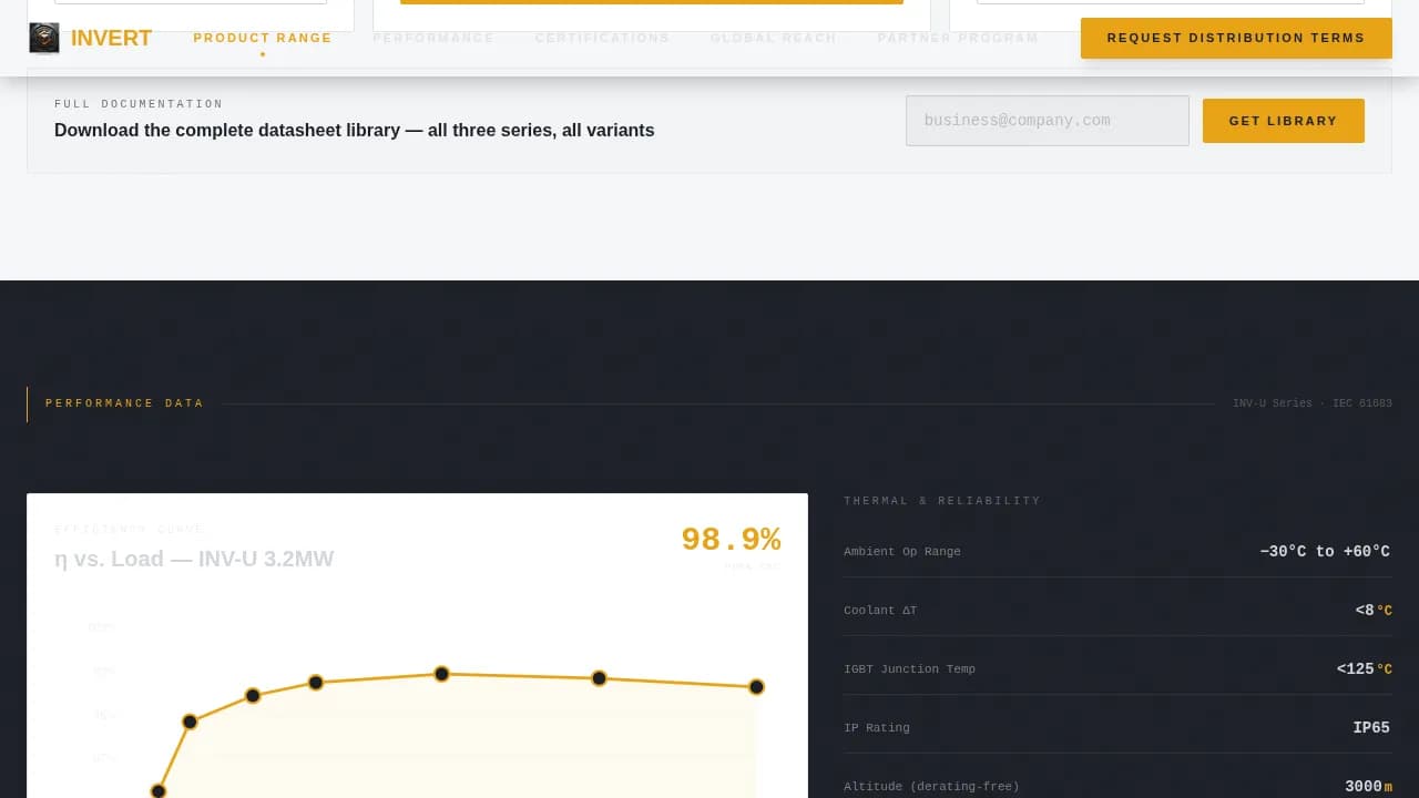 Volt — Industrial Inverter Manufacturer Landing Page Template
