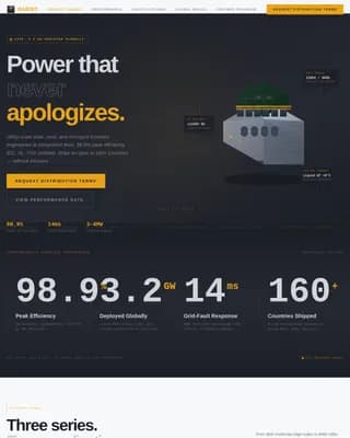 Volt — Industrial Inverter Manufacturer Landing Page Template