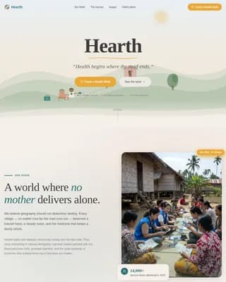 Hearth - Community Health Outreach NGO Landing Page Template