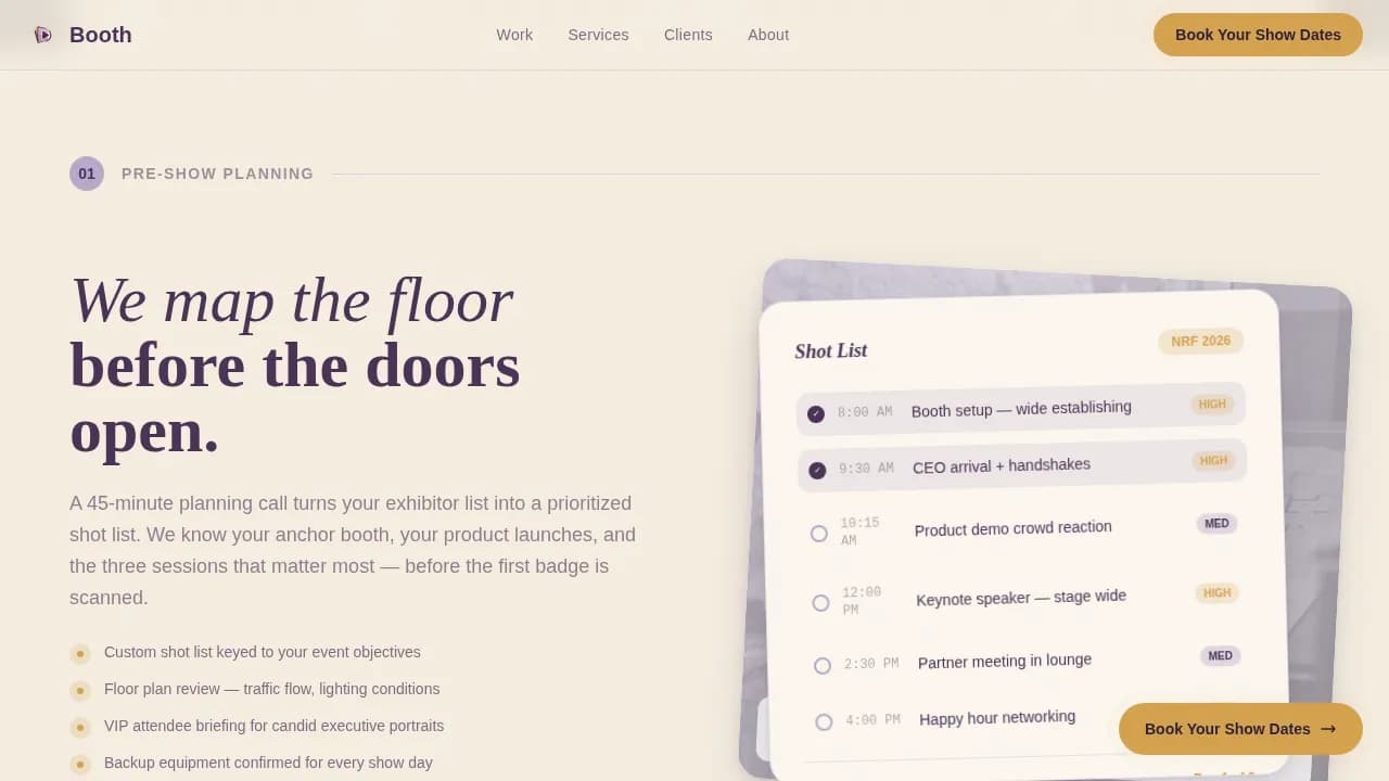 Capture — Professional Event Photography Landing Page Template