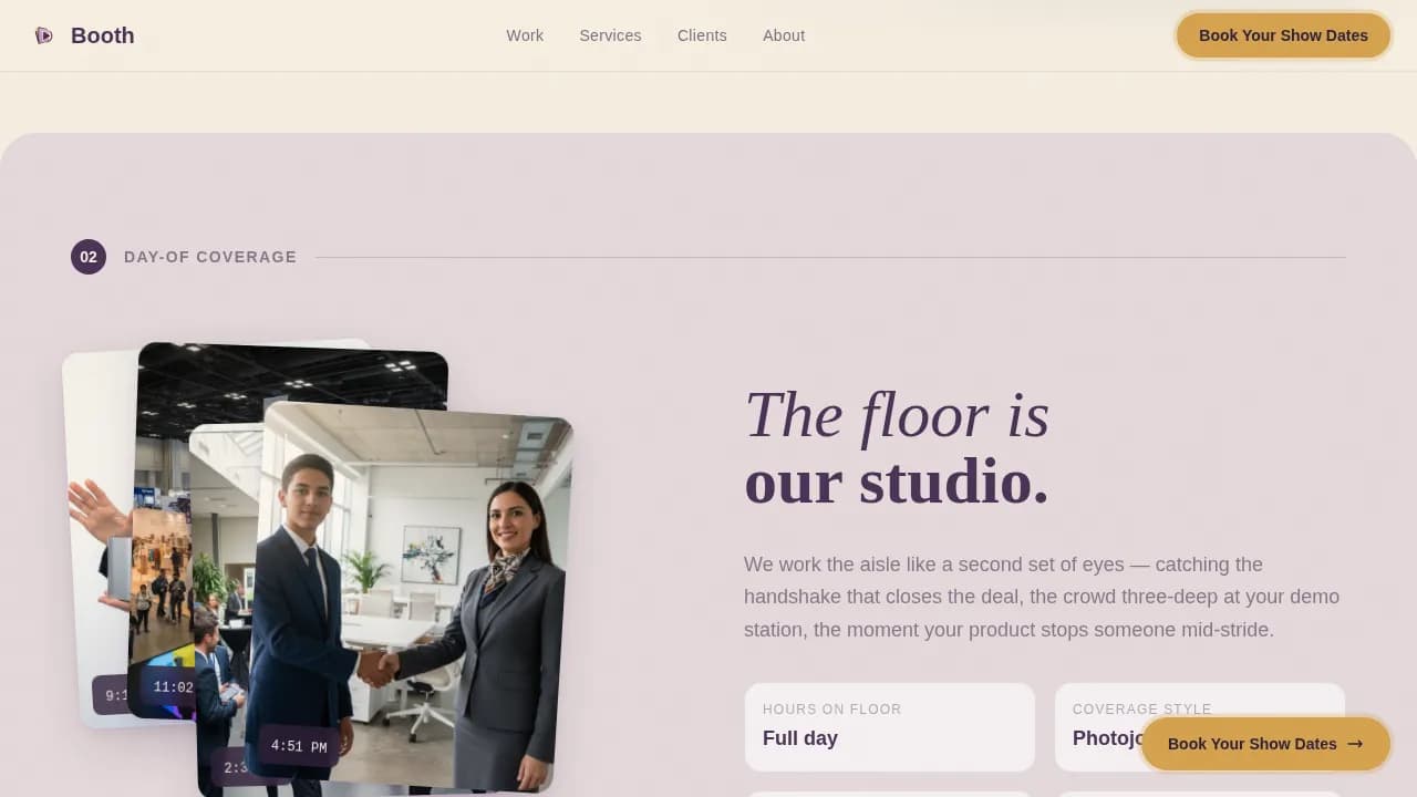 Capture — Professional Event Photography Landing Page Template
