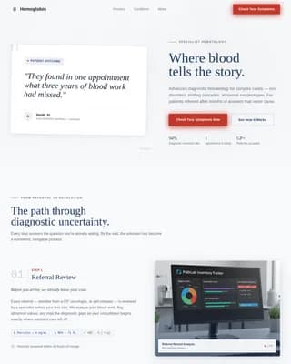 Diagnose — Expert Hematology Clinic Landing Page Template