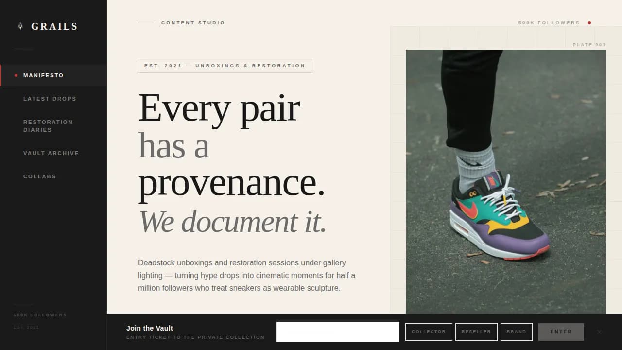 Collect — Premium Sneaker Marketplace Landing Page Template