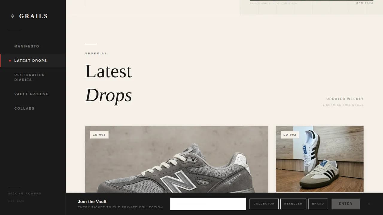 Collect — Premium Sneaker Marketplace Landing Page Template