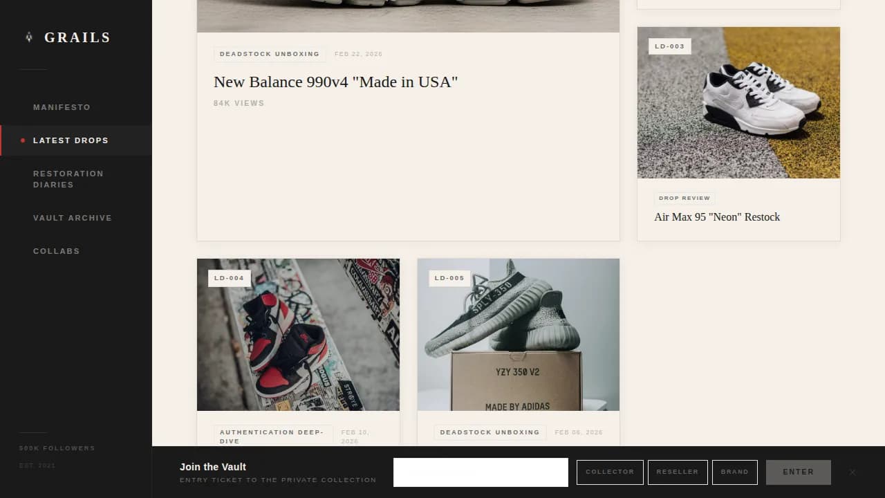 Collect — Premium Sneaker Marketplace Landing Page Template