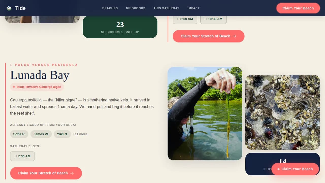 Wave — Community Marine Advocacy Landing Page Template
