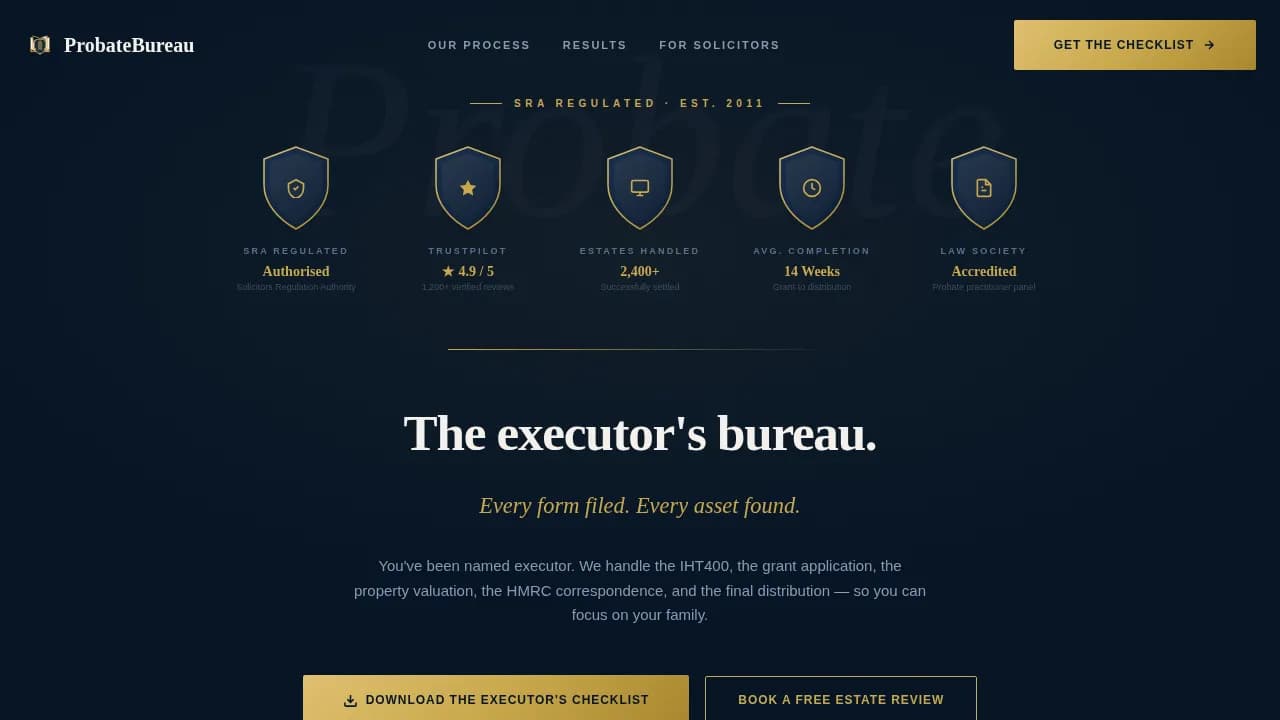 Estate & Succession Planning Specialist Booking Website Template