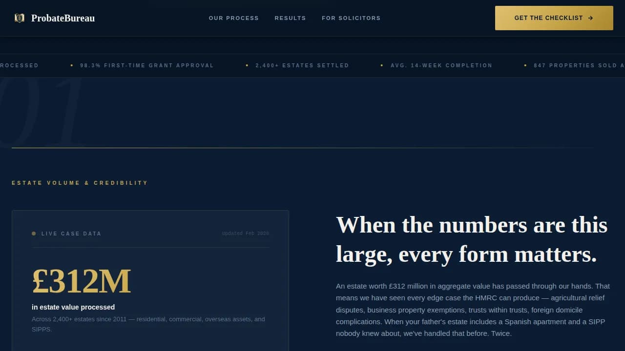 Estate & Succession Planning Specialist Booking Website Template