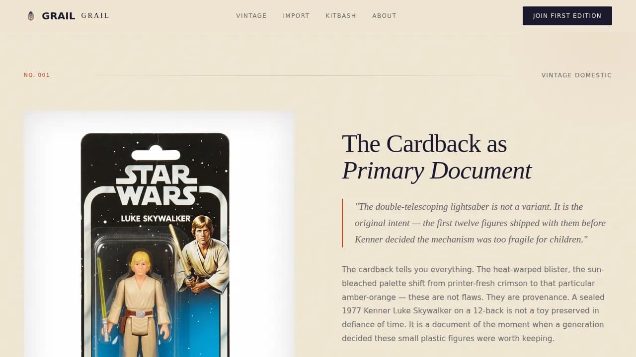 Trophy — Premium Action Figure Marketplace Landing Page Template