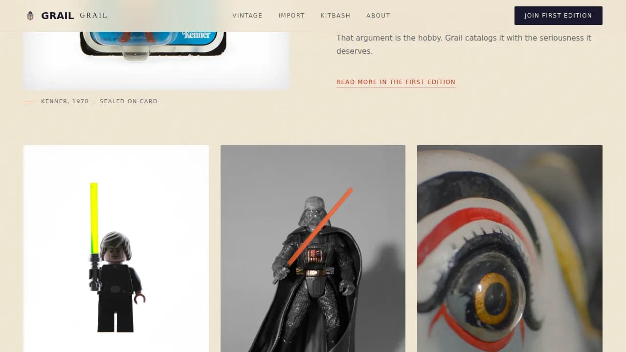 Trophy — Premium Action Figure Marketplace Landing Page Template