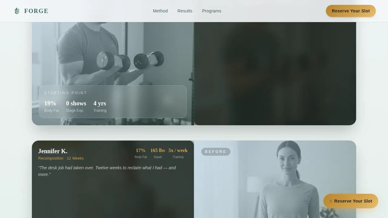 Bodybuilding Coach & Physique Transformation Website Template
