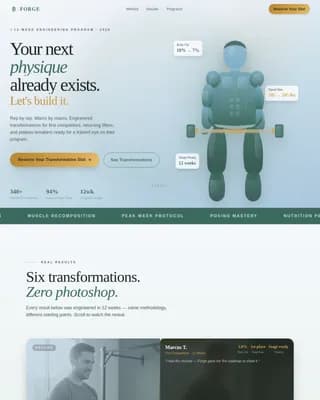 Bodybuilding Coach & Physique Transformation Website Template