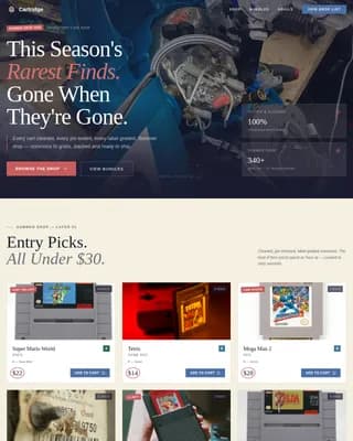 Vintage — Coveted Retro Gaming Marketplace Landing Page Template