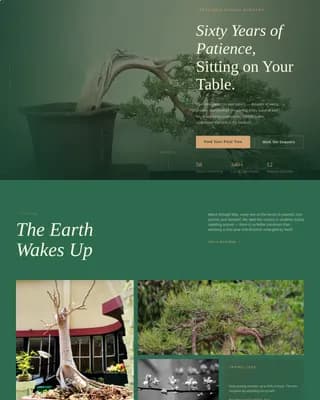 Bonsai — Heritage Living Sculpture Nursery Landing Page Template