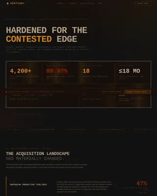Sentinel - Defense Electronics Data Command Landing Page Template