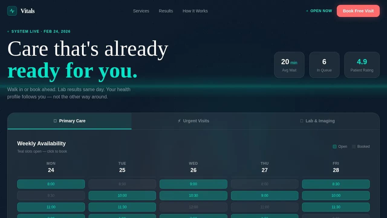 Monitor — Live Clinic Intelligence Landing Page Template